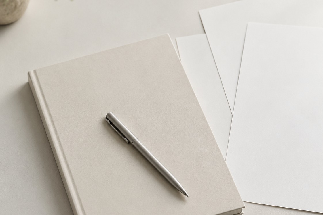A plain closed brand guideline booklet